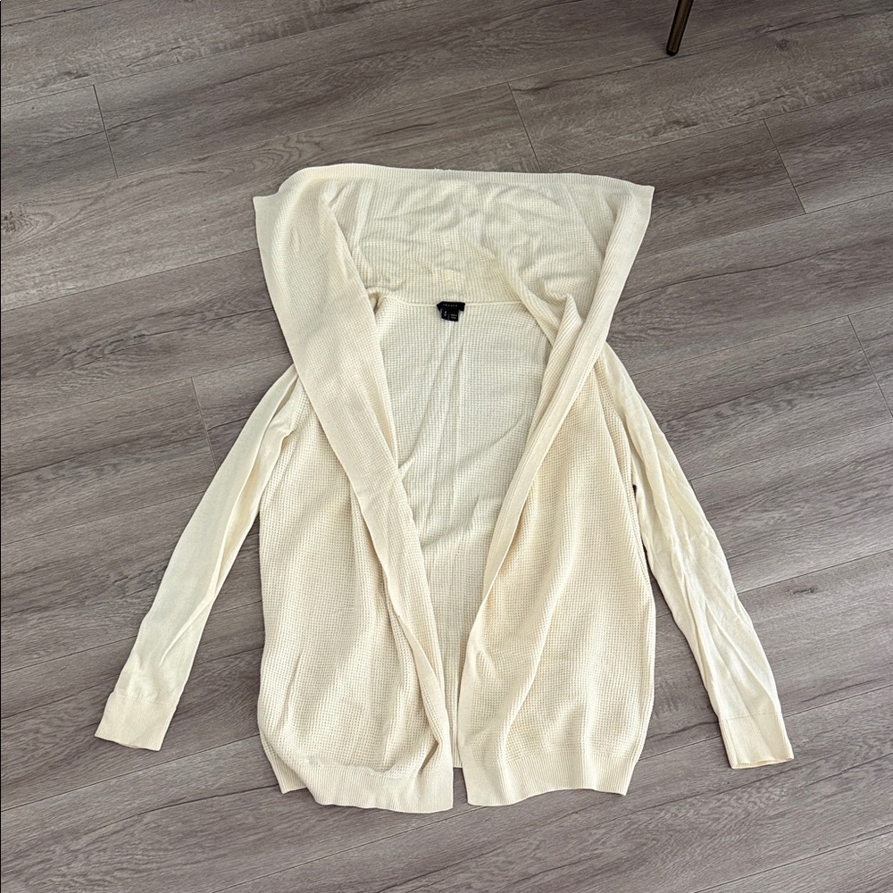 Theory Off-White Hooded Cardigan